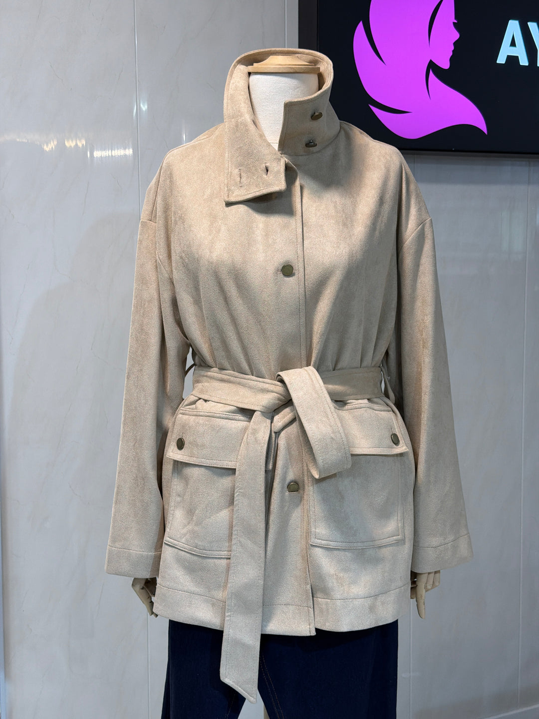 Damen Jacke in Wildlederoptik