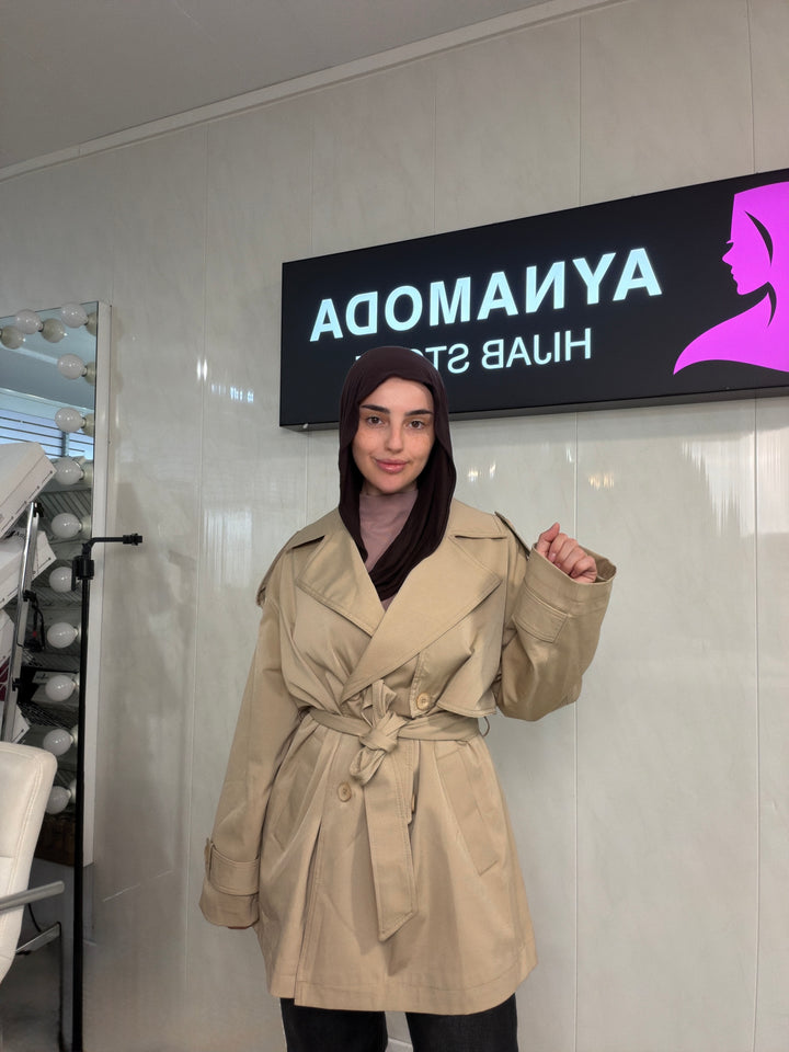 Elegant Short Trenchcoat – mit Bindegürtel